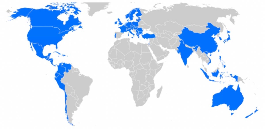 Countries on a map that AIR makes IEDs for