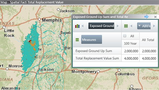 Hazard lookup using AIR and FEMA flood layers in Touchstone's Geospatial Analytics Module