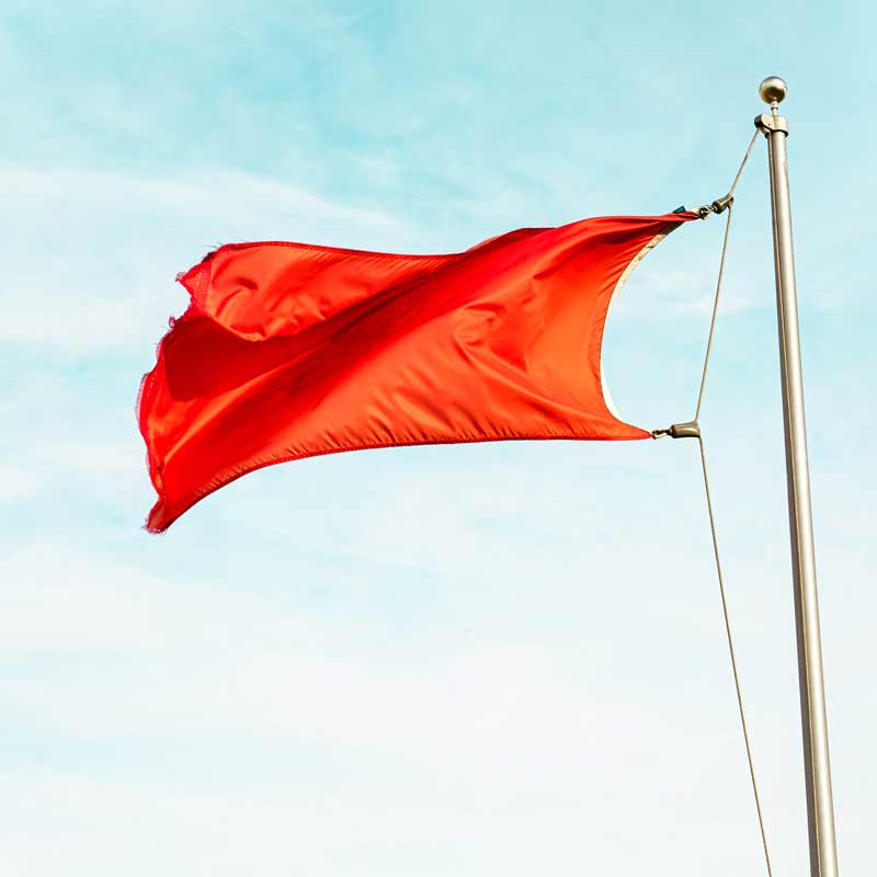 red flag waving