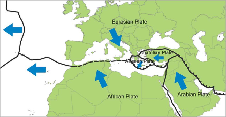 Figure 1. The tectonic setting of the European Region. (Source: Verisk)