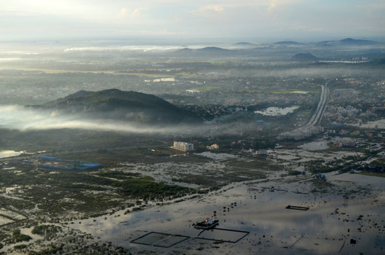 Aerial view of Chennai, November 2015