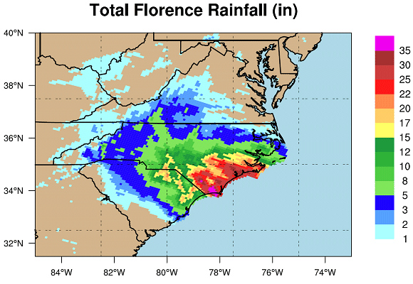 Florence flooding map