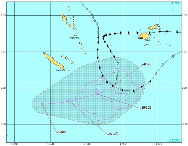 Tropical cyclone warning graphic of Tropical Cyclone Winston