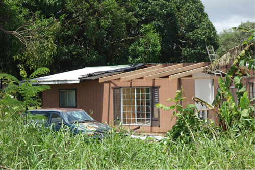 Severe roof damage inland