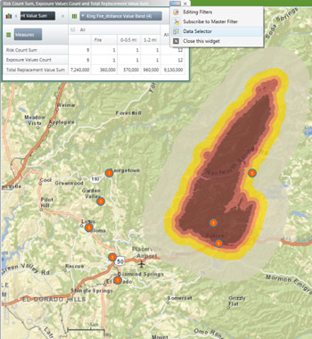 Map of the King Fire