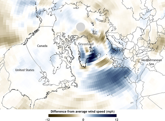 Wind speed anomalies