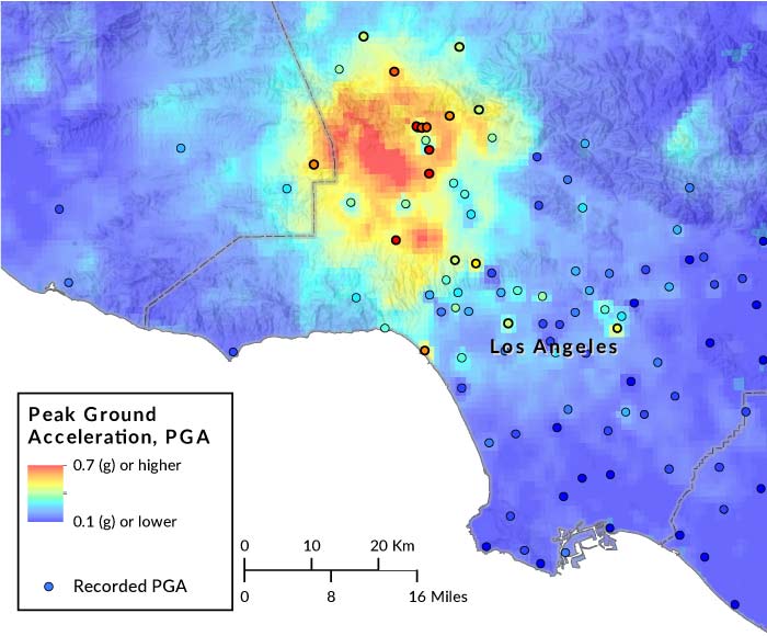 Northridge Peak Ground Acceleration Map