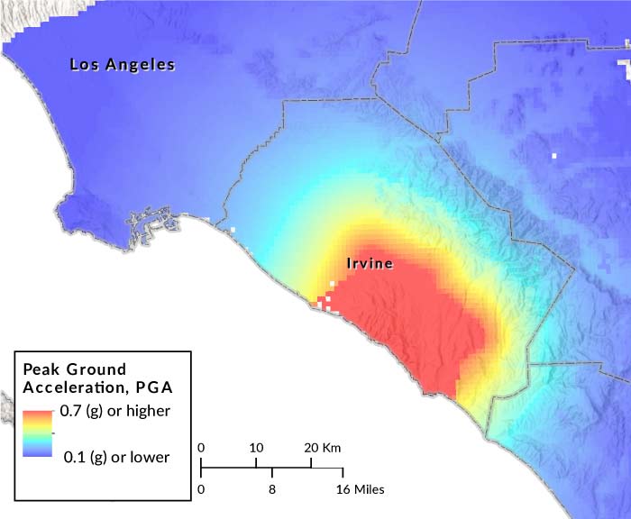 San Joaquin Peak Ground Acceleration Map