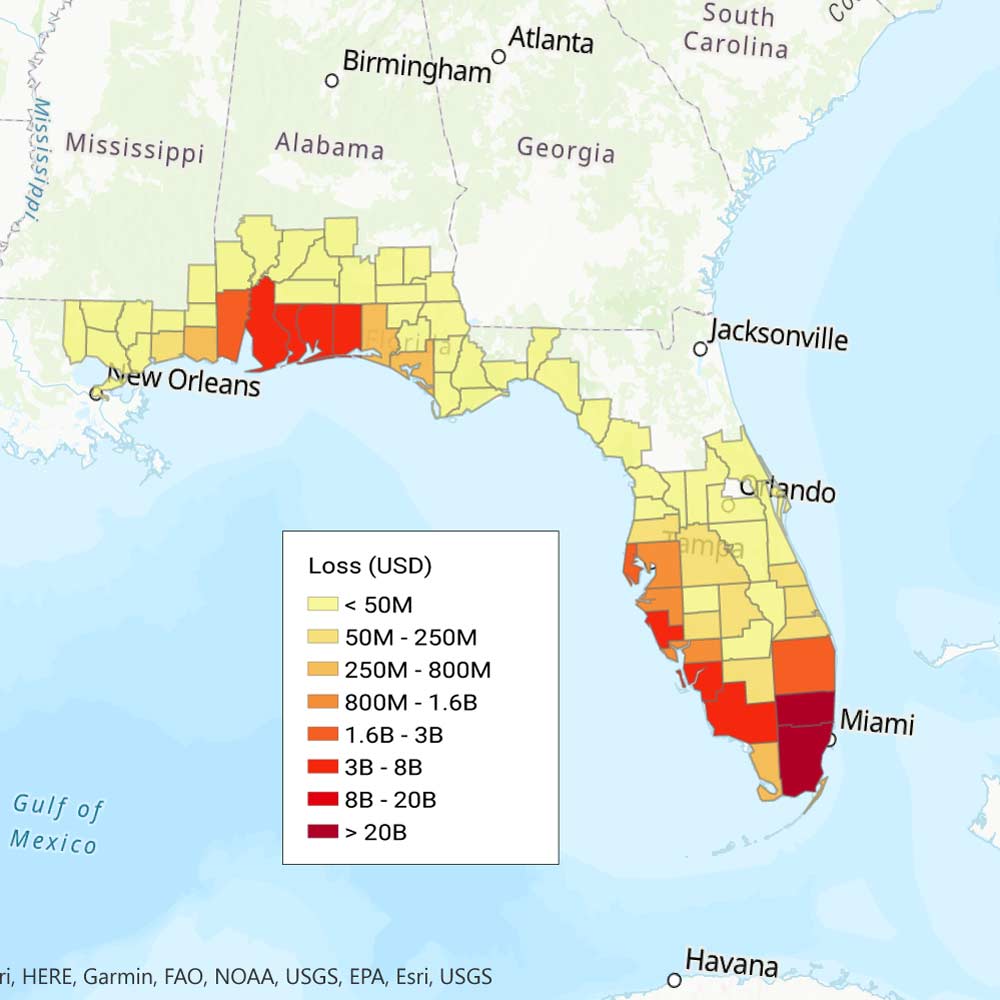 Great Miami Hurricane (1926) loss map