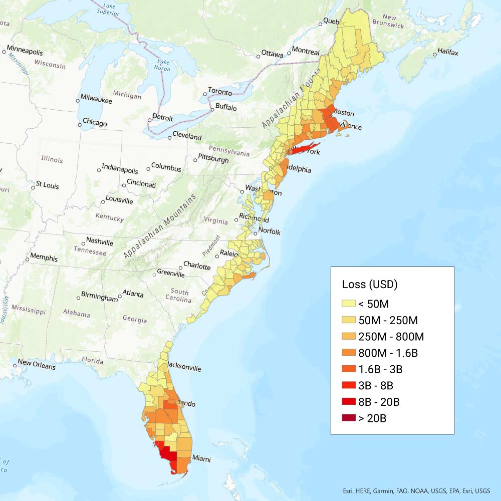 Hurricane Donna (1960) loss map