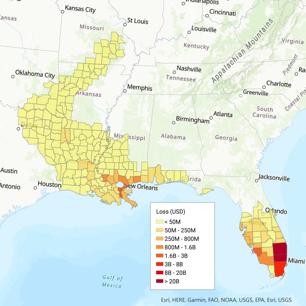 Fort Lauderdale Hurricane (1947) loss map